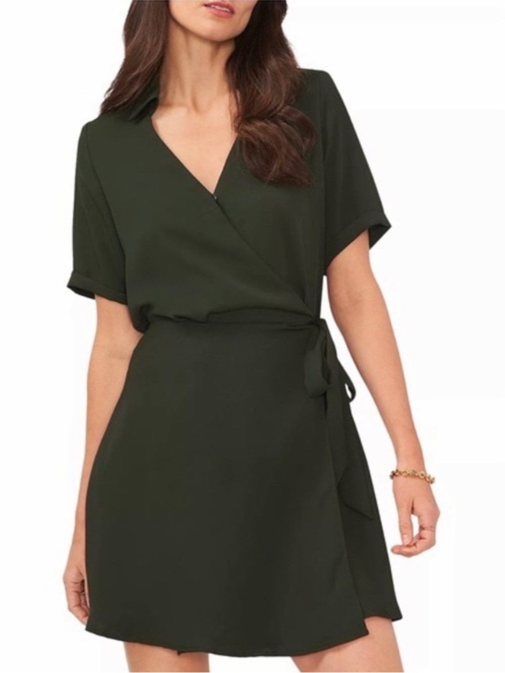 Vince Camuto Wrap Dress - Olive Green